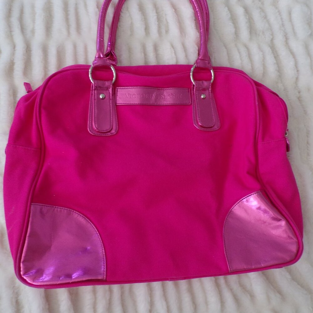 Victorias Secret pink luggage oversized weekend bag